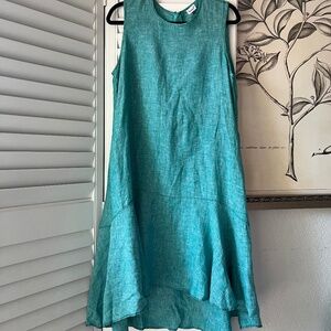 Adolfo Dominguez Blue Sleeveless A-Line Sundress fits like size 10